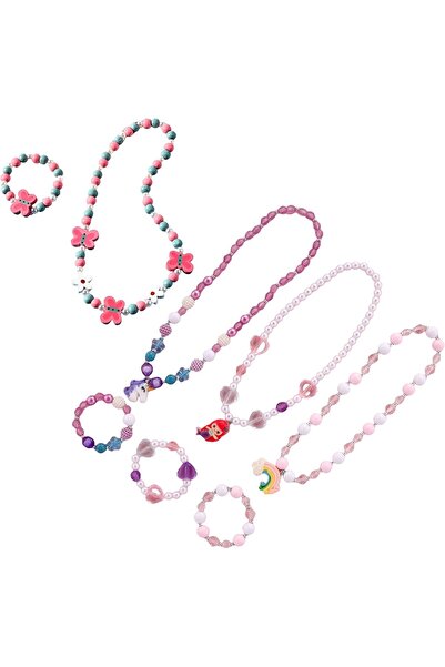 NOVOLAN Girl Princess Necklace and Bracelet Set