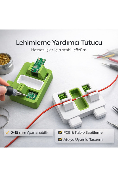 EVORADECO Lehimleme Yardımcı Tutucu | 0–15 mm Ayarlanabilir Kablo Sabitleme A...