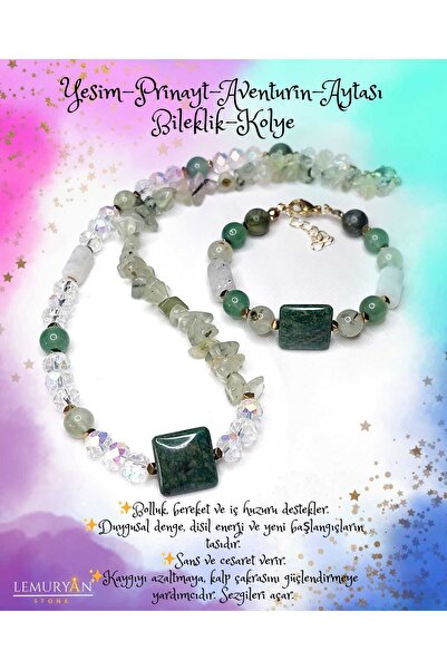 Herkimer Doğal Taş Yeşim Taşı - Prinayt - Aventurin - Aytaşı Kadın Tasarım Do...
