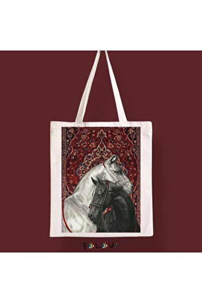 FALAVİ Ethnic Horse Pattern Cloth Bag