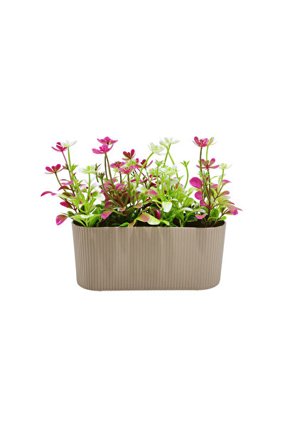 Vovikon Yapay Kır Çiçeği Çizgili Saksı