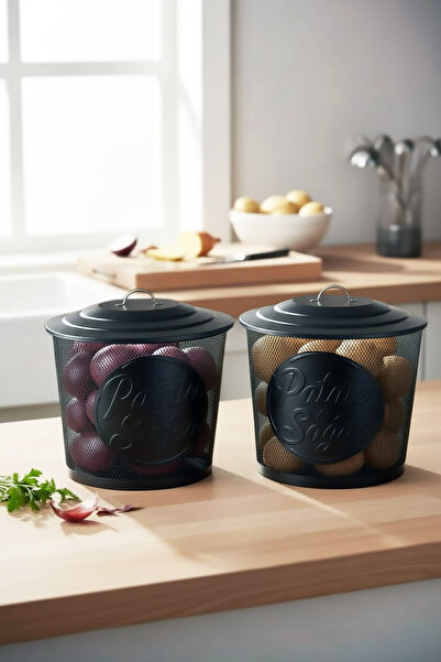 EVSTYLE 2 Lİ FİLE SOĞAN & PATATES KOVASI - SİYAH