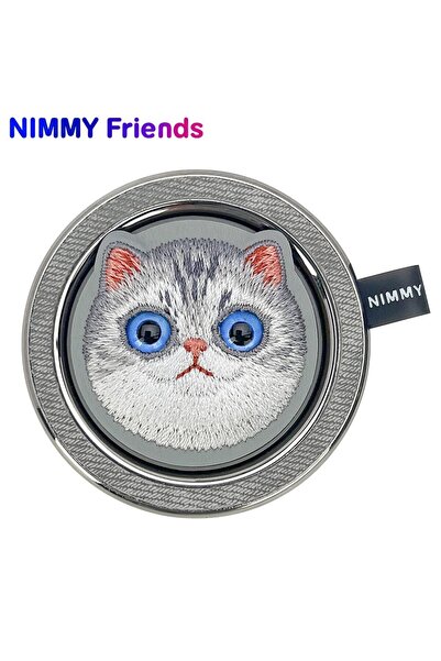 Nimmy MagSafe Uyumlu | Değiştirilebilir Manyetik 3D Nakışlı Kedili Telefon St...