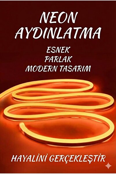 sonx 5 METRE Esnek Neon LED Şerit - 12V Dekoratif Ambiyans Aydınlatması TAK Ç...