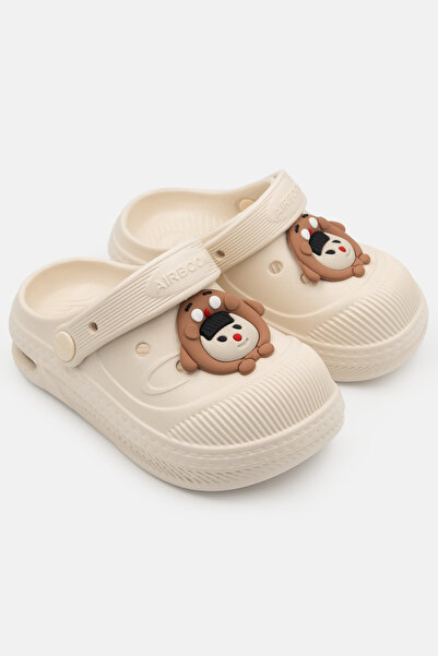 Beınsteps Işıklı Çocuk Sandalet Terlik Havuz Okul Kreş Günlük Işıklı Unisex Ekru Sandalet Terlik