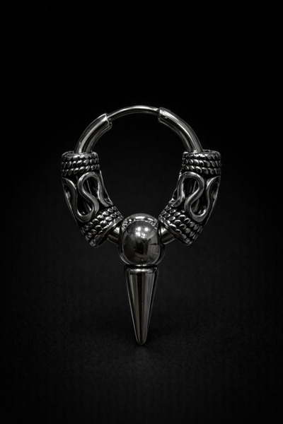 depozoom Çelik Halka Küpe Sallantılı Unisex Küpe 1 Adet