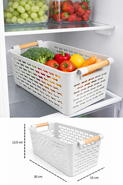 İndecor Houseware 4 Pieces - Multi-Purpose Plastic Organizer Basket with Hand...