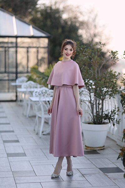 DİSE KADIN GÜL KURUSU PELERİNLİ MEZUNİYET/NİŞAN ELBİSESİ