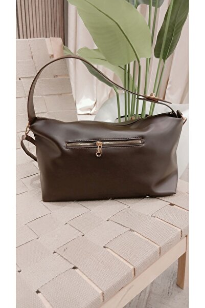 RMY MODA Suni Deri İçi Astarlı Yandan Fermuar Cepli Fiyonklu Askılı El Omuz Ç...