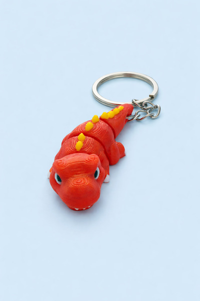 3D Mini Kırmızı Dinazor Anahtarlık