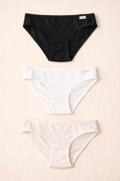 Katia&Bony Chiloți pentru femei, basic piese, 3 slip, negru/alb/nud