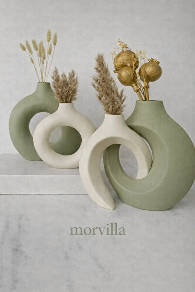 MorVilla Sevgili Vazo ve Halka Seti | Modern Minimalist Dekoratif Obje | El Y...
