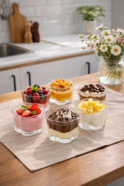 Mutfiko Lüks Cam Kase Seti 6’lı – 240 cc | Şık Şeffaf Çok Amaçlı Çerezlik, Ta...