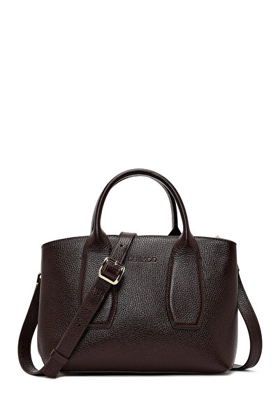 Derimod Women's Brown Long Strap Leather Shoulder Bag 25Abd2300Ft