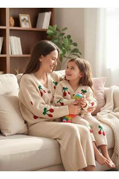 Pinkitokids Cherry Embroidered Mother Cardigan