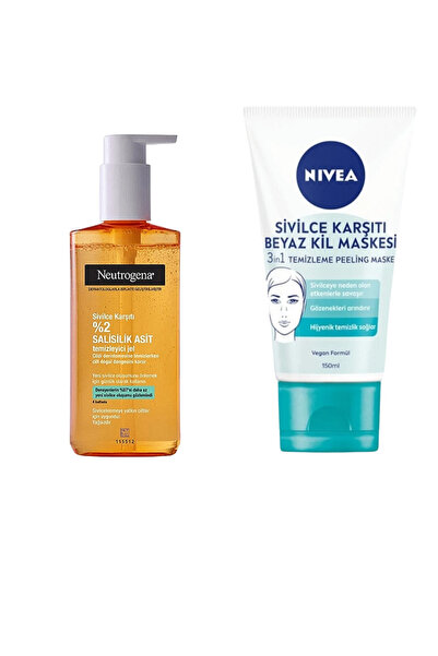 Neutrogena Anti-Facial Cleansing Gel & Anti-White Clay Mask