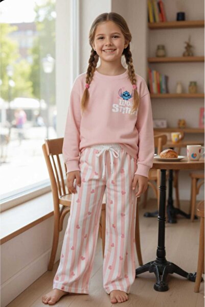 gnygiyim Комплект с раирани блуза и пола с принт на момичета