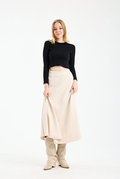 winmoda Women's Scuba Diving Fabric Long Bell Skirt - Suitable for Hijab Stre...