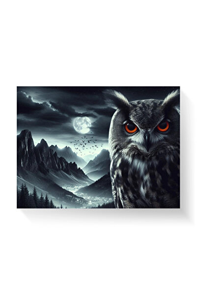 Printees Tablou - Bufniță în munți - Canvas pe șasiu