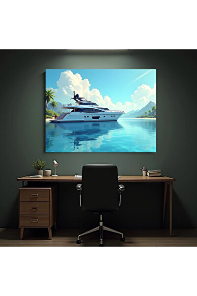 Printees Tablou - Yacht la plajă