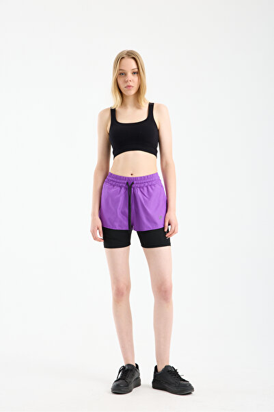 winmoda Women's Double Layered Leggings Sports Shorts - Running Pilates Yoga ...