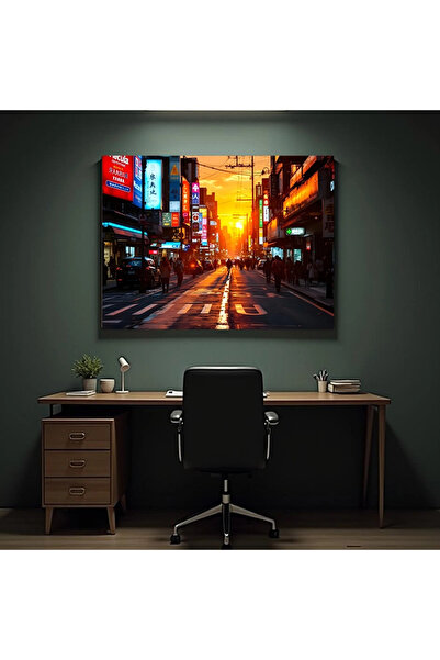 Printees Tablou - Stradă în Tokio - Canvas pe șasiu