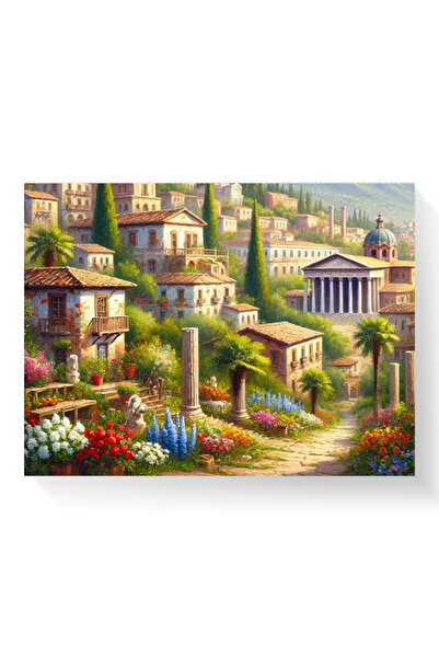 Printees Tablou - Flori în orașul vechi - Canvas pe șasiu