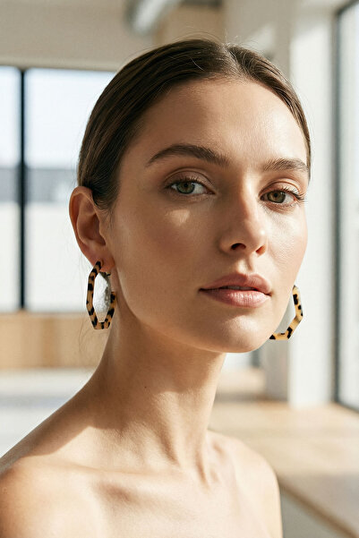 bacc Steel Leopard Pattern Hoop Women's Earrings Bcyj-251036