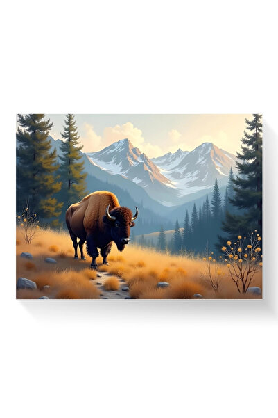 Printees Tablou - Zimbru la munte - Canvas pe șasiu