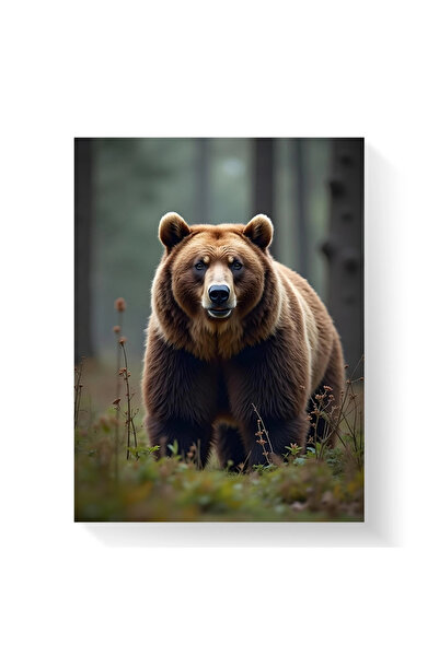 Printees Tablou - Urs în pădure - Canvas pe șasiu