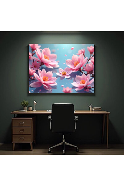 Printees Tablou - Flori de cireș pe apă - Canvas pe șasiu