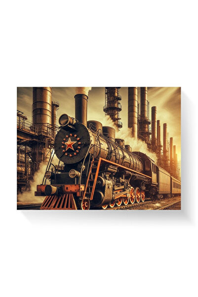 Printees Tablou - Tren sovietic în zona industrială