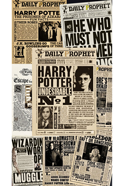 Lemonade Concept Harry Potter 10'lu Daily Prophet Poster Seti ve Çapulcu Hari...