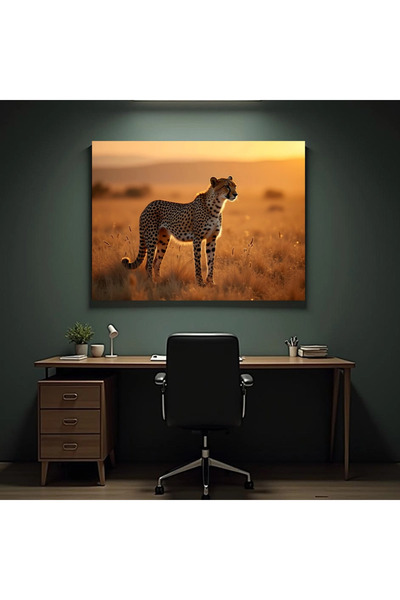 Printees Tablou - Ghepard în savană - Canvas pe șasiu