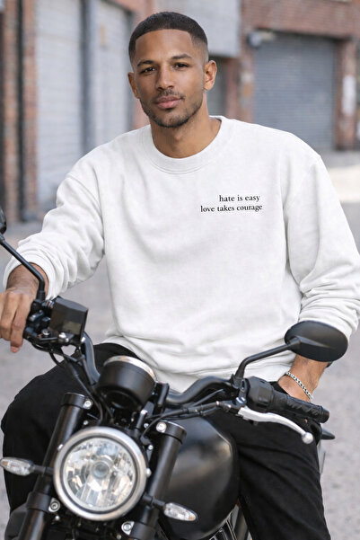 ArtYus 3 Threads Hate Is Easy Love Takes Courage Printed Unisex Circular Neck...