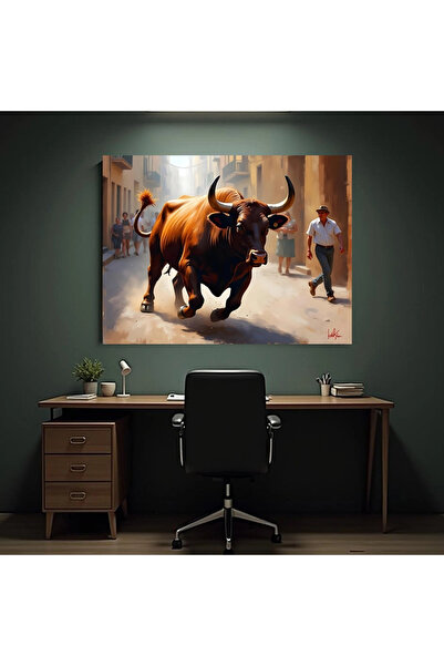Printees Tablou - Taur la Pamplona - Canvas pe șasiu