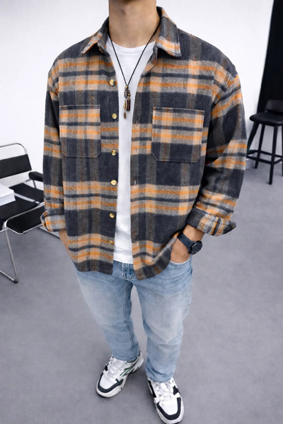 FıttingRoom Oversized Patterned Cotton Shirt