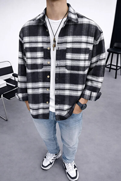 FıttingRoom Oversized Patterned Cotton Shirt