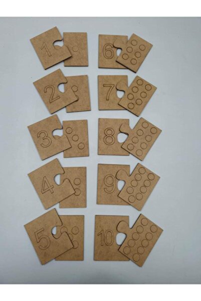Mu Art Ahşap مجموعة من 10 بطاقات خشبية للأرقام، لعبة مطابقة تعليمية لمرحلة ما...