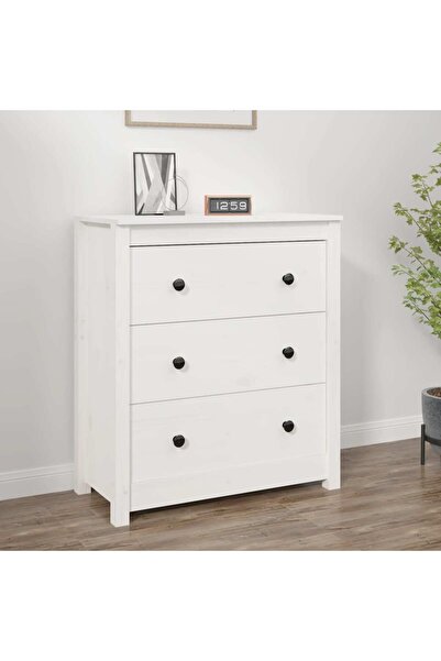 vidaxl Sideboard White 70x35x80 cm Solid Wood Pine