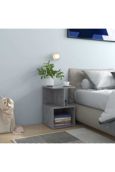 vidaxl Bedside Cabinet Concrete Grey 35x35x55 cm Engineered Wood