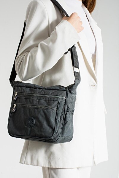 ELYSORA BAG&ACCESSORIS Su geçirmez KRINKIL kumaş 4 gözlü 4 fermuarlı yan cep ...