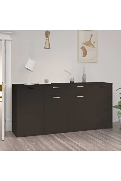vidaxl Sideboard Black 160x36x75 cm Engineered Wood