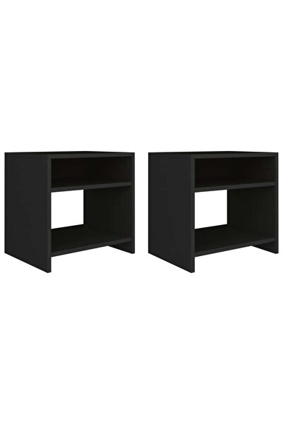 vidaxl Bedside Cabinets 2 pcs Black 40x30x40 cm Engineered Wood