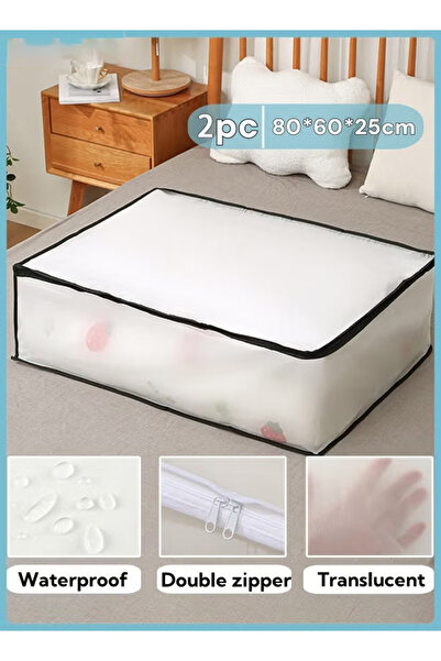 Generic حقيبة تخزين كبيرة سعة 120 لترًا، حقيبة تخزين للألحفة، صندوق منظم ملاب...