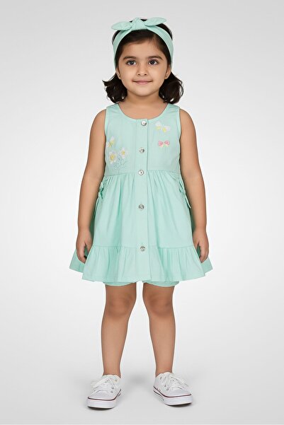 NANETTE LEPORE Toddlers Girl 3Pcs Embroidered Dress And Panty With Headband S...