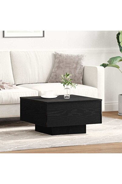 vidaxl Coffee Table Black Oak 55 x 55 x 31 cm