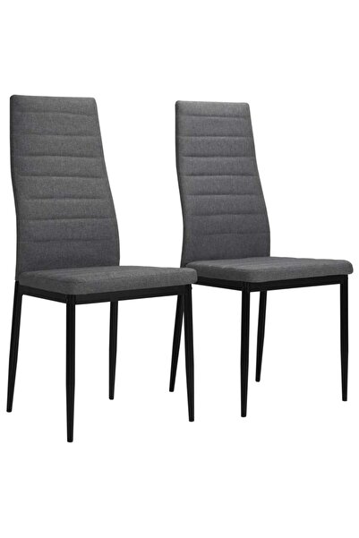 vidaxl Dining Chairs 2 pcs Light Grey Fabric