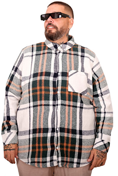 ModeXL Mode XL Large Size Men's Lumberjack Shirt 25394 Khaki