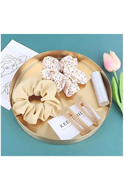 Arabest Round Metal Decorative Tray Mirror Finish Golden Jewelry Tray 4.9 Inc...